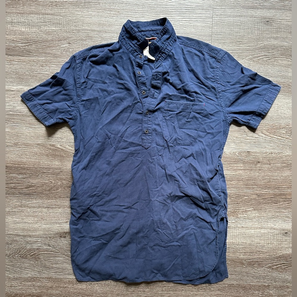 Dark blue half button